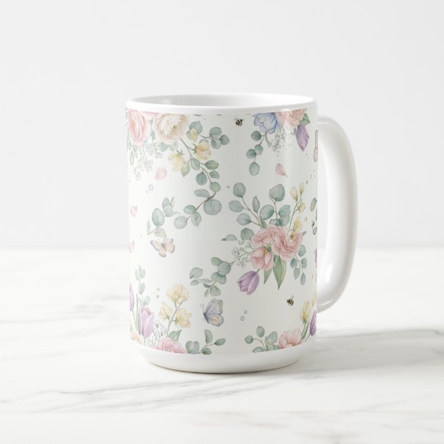 Taza De Café floral (Anverso derecho)