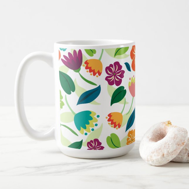 Taza De Café Floral (Con donut)