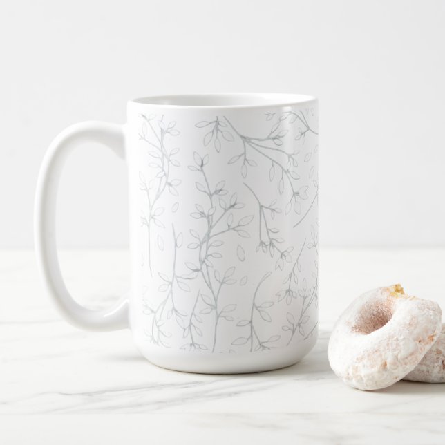Taza De Café Floral 15oz Coffee Mug (Con donut)