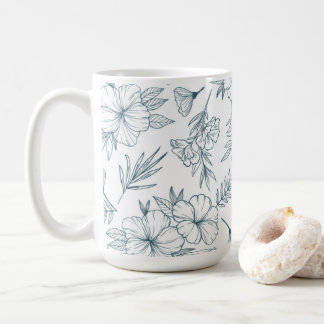 Taza De Café Floral 15oz Coffee Mug