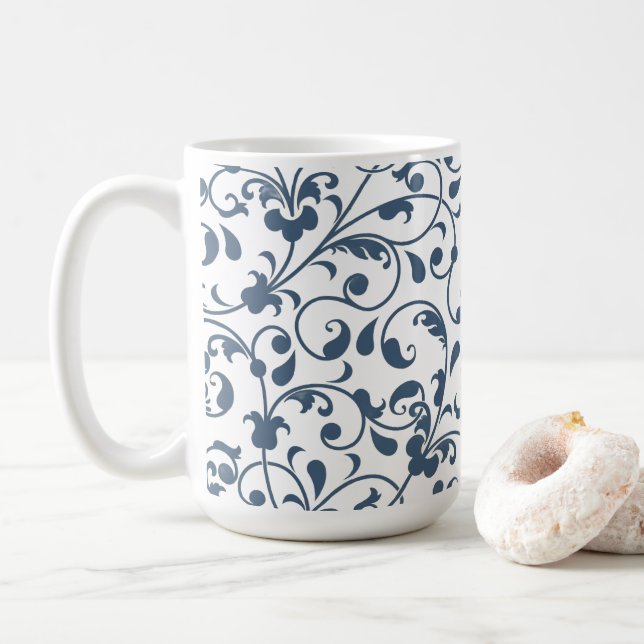Taza De Café Floral 15oz Coffee Mug (Con donut)
