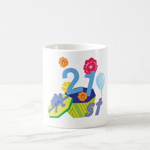 Taza De Café Floral 21.ᵉʳ Birthday Mug