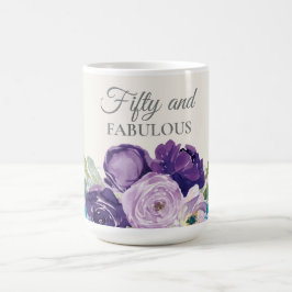 Taza De Café Floral 50 color azul morado y fabuloso