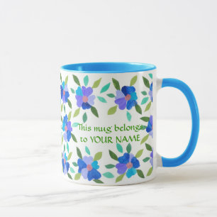 Taza de café floral a personalizar