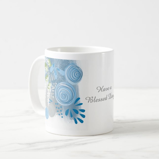 Taza De Café Floral Abstracto Personalizado (Anverso izquierdo)