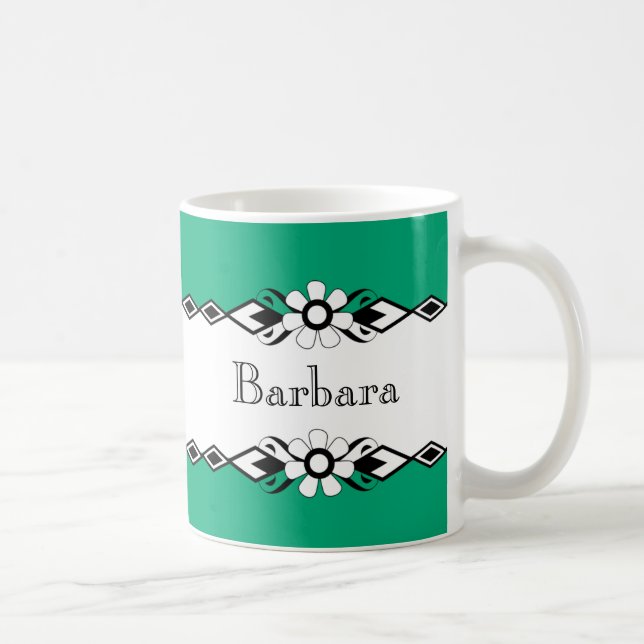 Taza De Café Floral Acccent Personalized Mugs (Derecha)