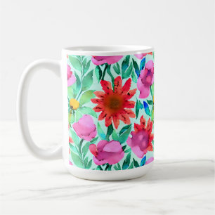 Taza De Café Floral acuarela de bonito