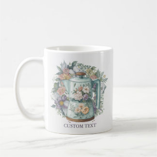 Taza De Café Floral acuarela personalizada