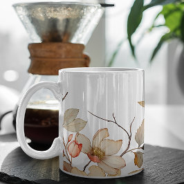 Taza De Café Floral acuática otoñal floreciente