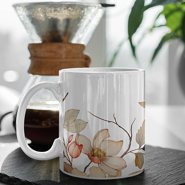Taza De Café Floral acuática otoñal floreciente (Subido por el creador)
