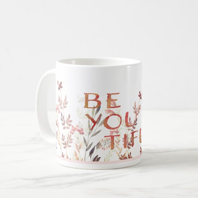 Taza De Café Floral acuática otoñal seas tú (Anverso izquierdo)