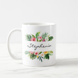 Taza De Café Floral acuática personalizada