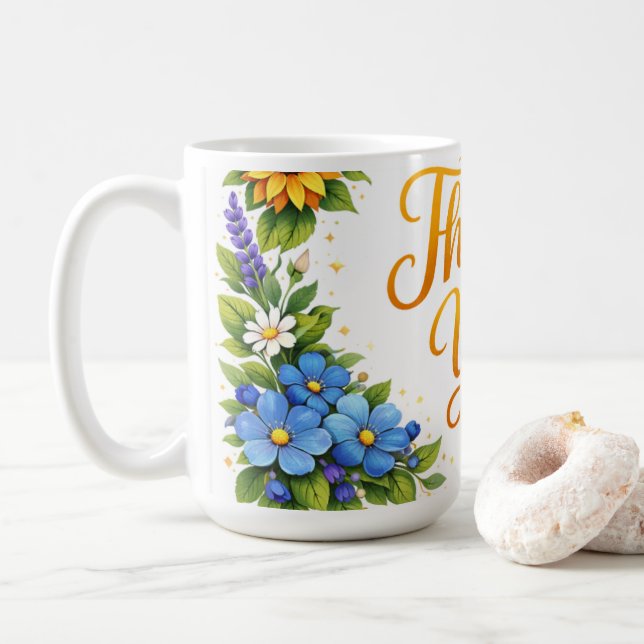 Taza De Café *Floral Agradecimiento (Con donut)