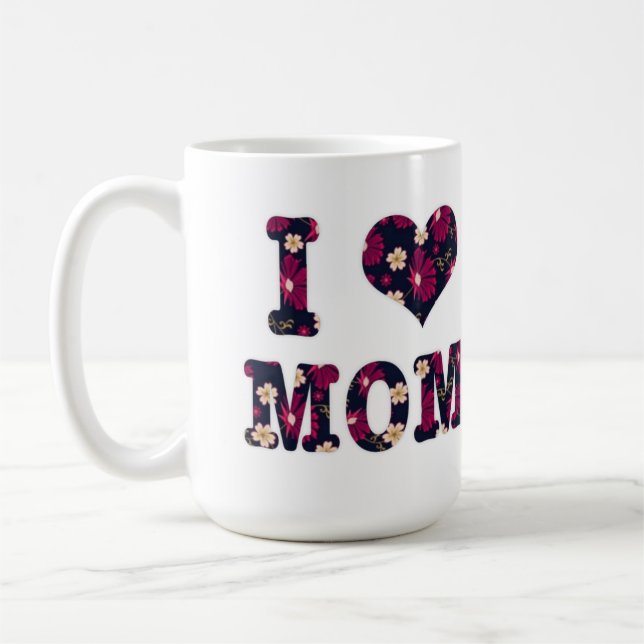 Taza De Café Floral amo a mamá (Izquierda)