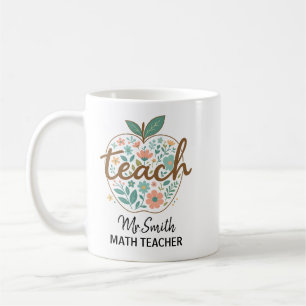 Taza De Café Floral Apple Teacher Mug   Apreciación del profeso