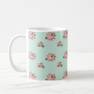 Taza De Café Floral azul de huevo de pato