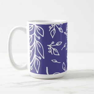 Taza De Café Floral azul de pizarra oscura