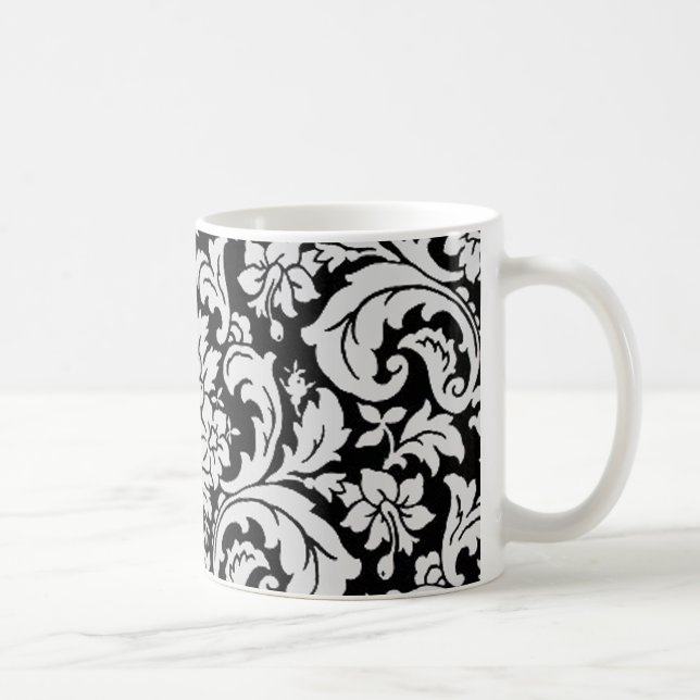 Taza De Café Floral blanco y negro (Derecha)