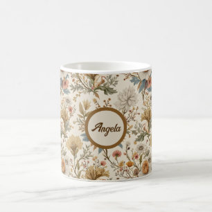 Taza De Café Floral boho en Beige