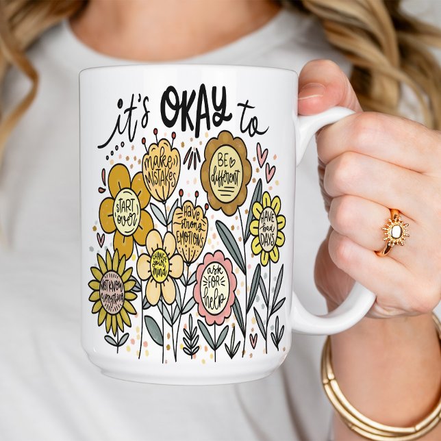 Taza De Café Floral Boho Está Bien (Subido por el creador)