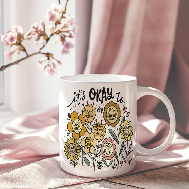 Taza De Café Floral Boho Está Bien (Subido por el creador)