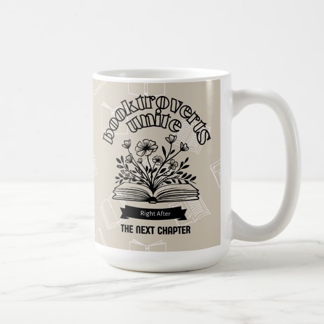 Taza De Café Floral "Booktroverts úne" (Derecha)
