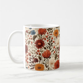 Taza De Café Floral botánica de otoño moderna