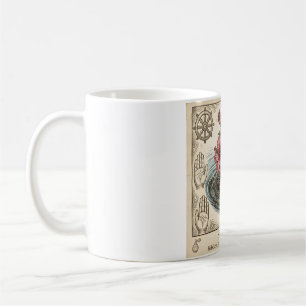 Taza de café floral botánica elegante vintage