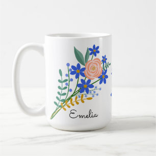 Taza De Café Floral Bouquet Personalizado Mug