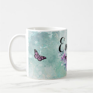 Taza De Café Floral bouquet purple garden