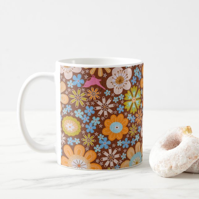 Taza De Café Floral brillante (Con donut)