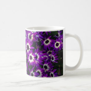 Taza De Café Floral brillante Pétalos Púrpuras Vivid Garden Flo