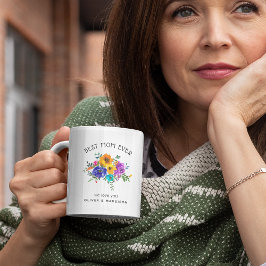 Taza De Café Floral Brillante y Audaz 'La Mejor Mamá del Mundo'
