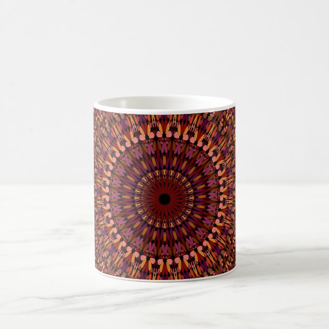 Taza De Café Floral Brown Mandala Design-48566 (Centro)