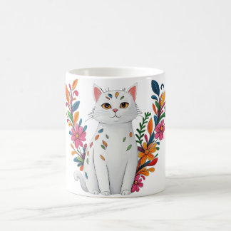 Taza De Café Floral Cat