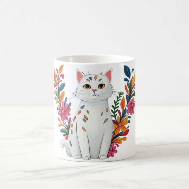 Taza De Café Floral Cat (Centro)