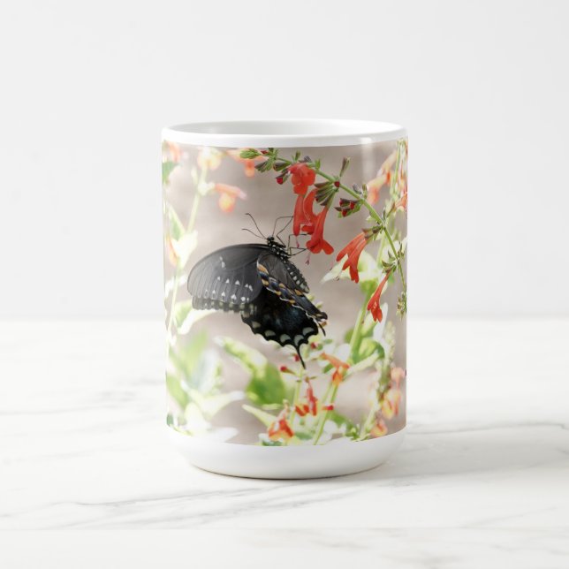 Taza De Café Floral con mariposa (Centro)