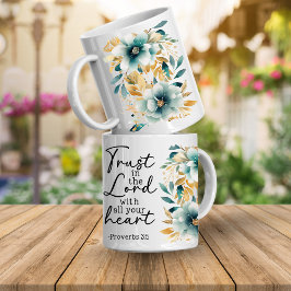 Taza De Café Floral Con Versículo De Proverbios