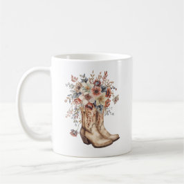 Taza De Café Floral Cowgirl Boots