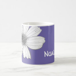 Taza De Café Floral Custom Name Purple