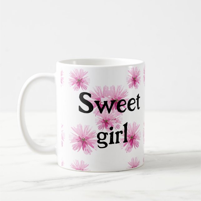Taza De Café Floral cute pink rabbit easter (Izquierda)