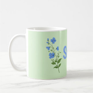 Taza De Café Floral daisy modern personalized cute elegant blue