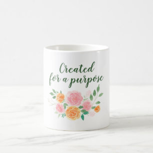 Taza De Café Floral De Acuarela Creada Para Un Propósito