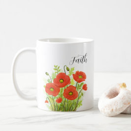 Taza De Café Floral de acuarela de adornos rojos religiosos cri