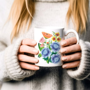 Taza De Café Floral de arte folclórico