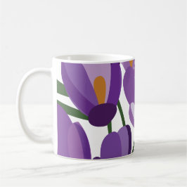 Taza De Café Floral de Azafrán Púrpura