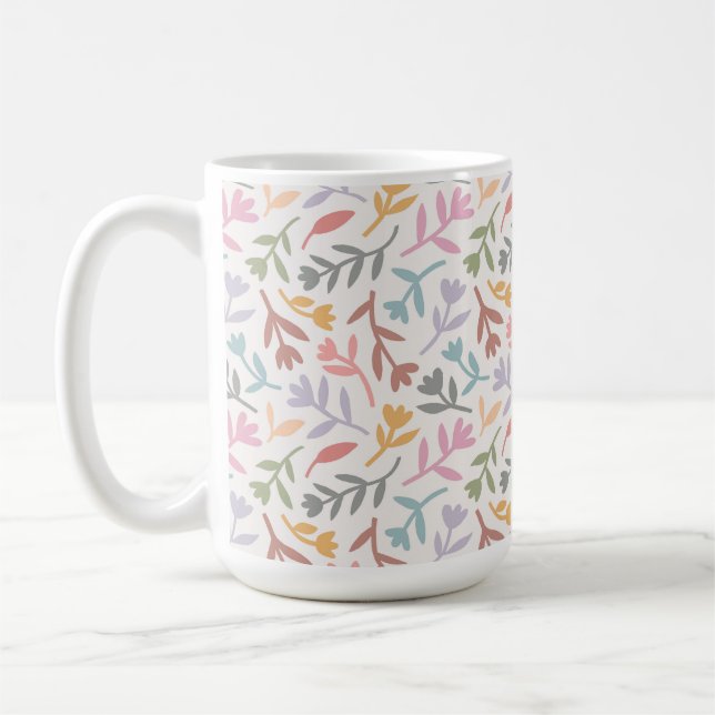 Taza De Café Floral de Boho colorida (Izquierda)