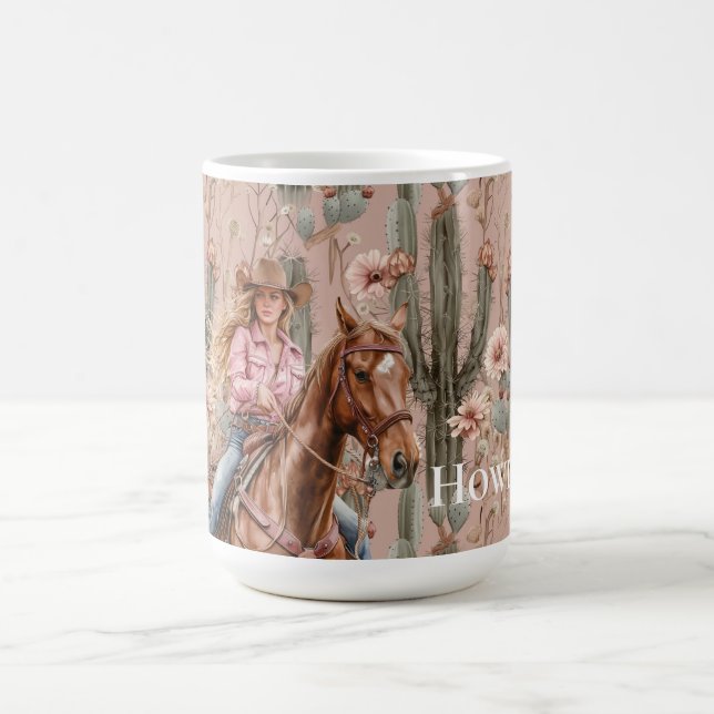 Taza De Café Floral de Cacus rosa rubio occidental (Centro)