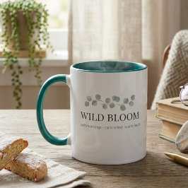 Taza de café floral de dos tonos – Botánico estéti