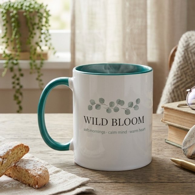 Taza de café floral de dos tonos – Botánico estéti (Subido por el creador)